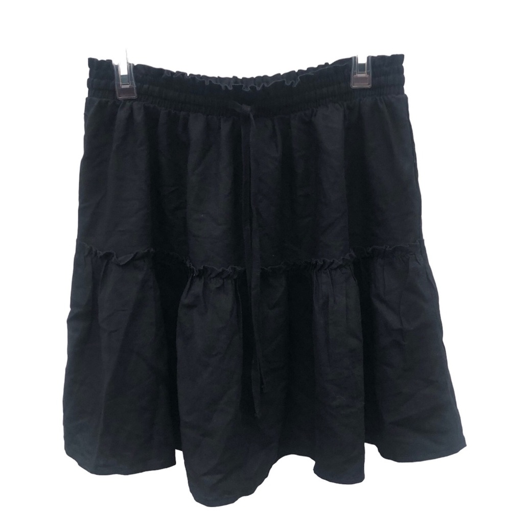 Zenana Black Tiered Ruffle Skirt XL